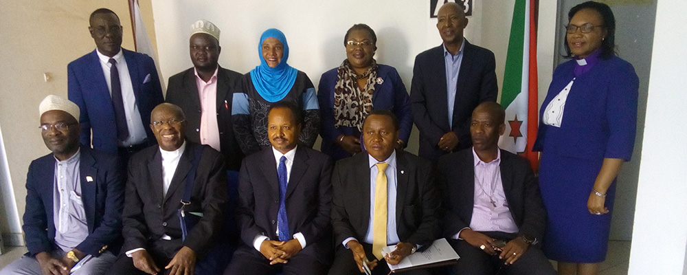 Religious confession leaders from Burundi, DRC, Kenya and Tanzania visit ICGLR Headquarters to discuss on matters of Peace and Security in the Great Lakes Region Dec 2019, Bujumbura Burundi: Churches want to be involved in the peace and security process